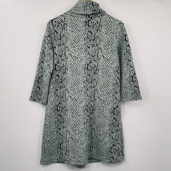 Tyler Boe Kim Mini Dress Cowl Neck Knit Snake Python Pattern Mint Green Black S - Picture 4 of 8